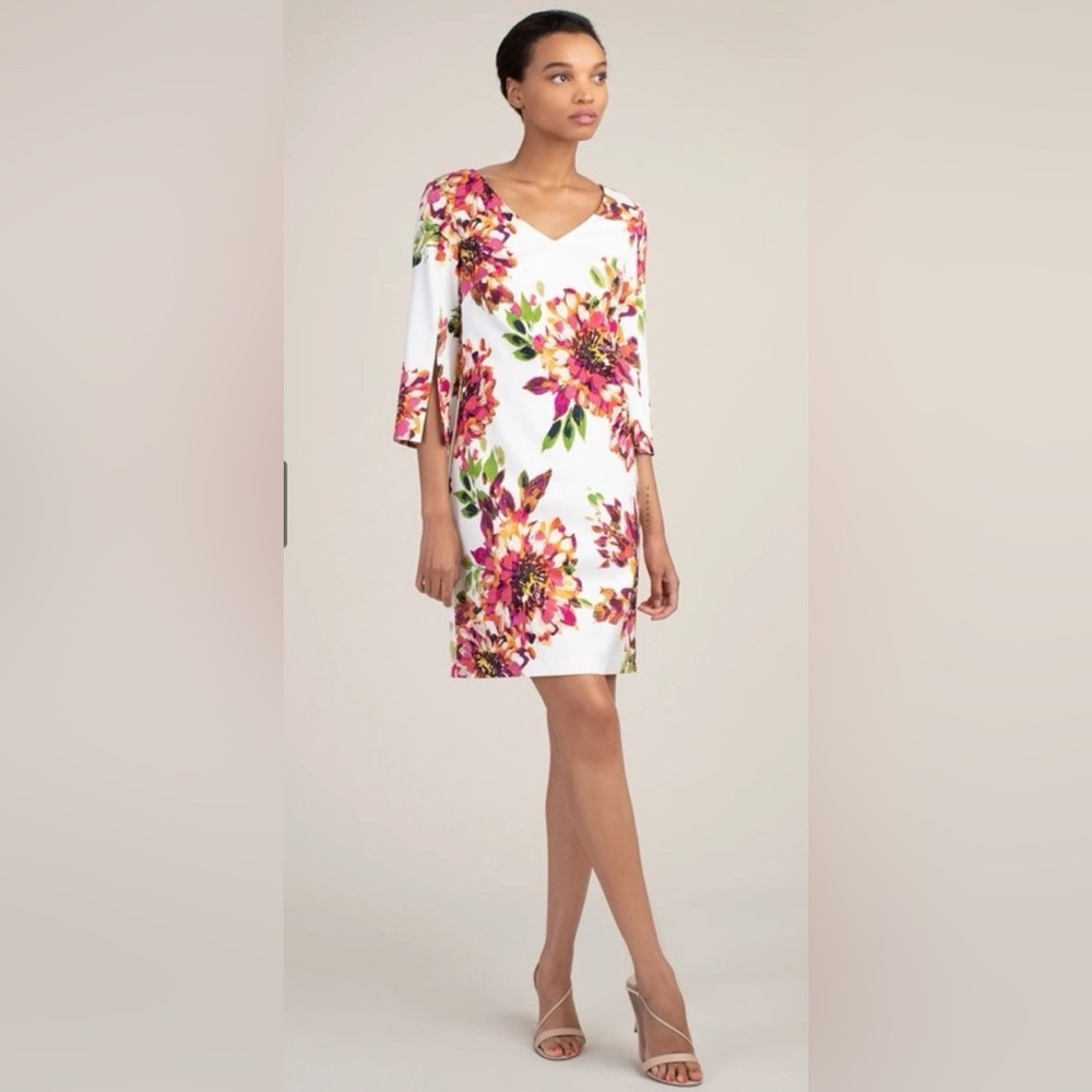 NWT TRINA TURK SANDCASTLE Floral Sheath Cocktail Dress Women’s Sz 8 $378